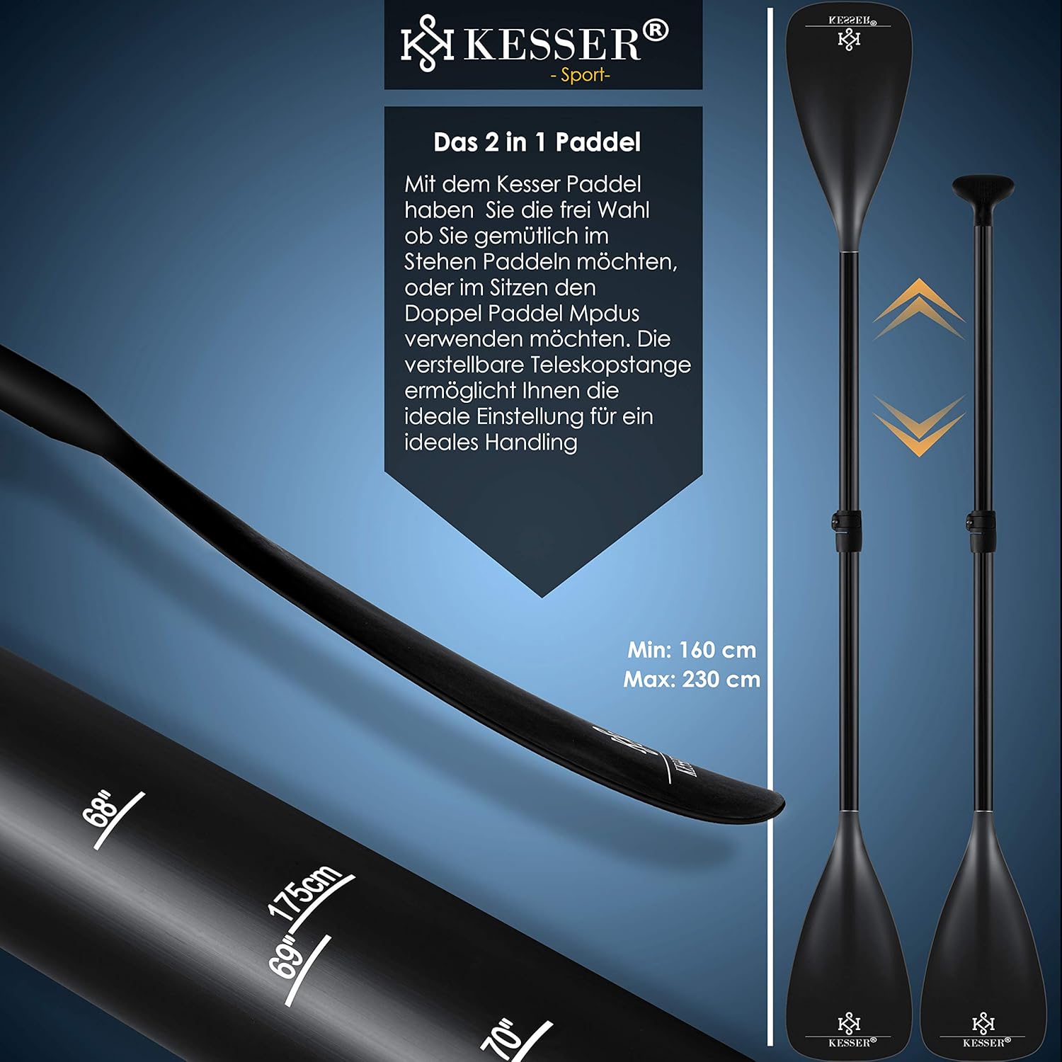 KESSER® Opblaasbaar SUP Board Set Stand Up Paddle Board Premium Surfboard Watersport | 6 inch dik | Complete accessoires | 130 kg