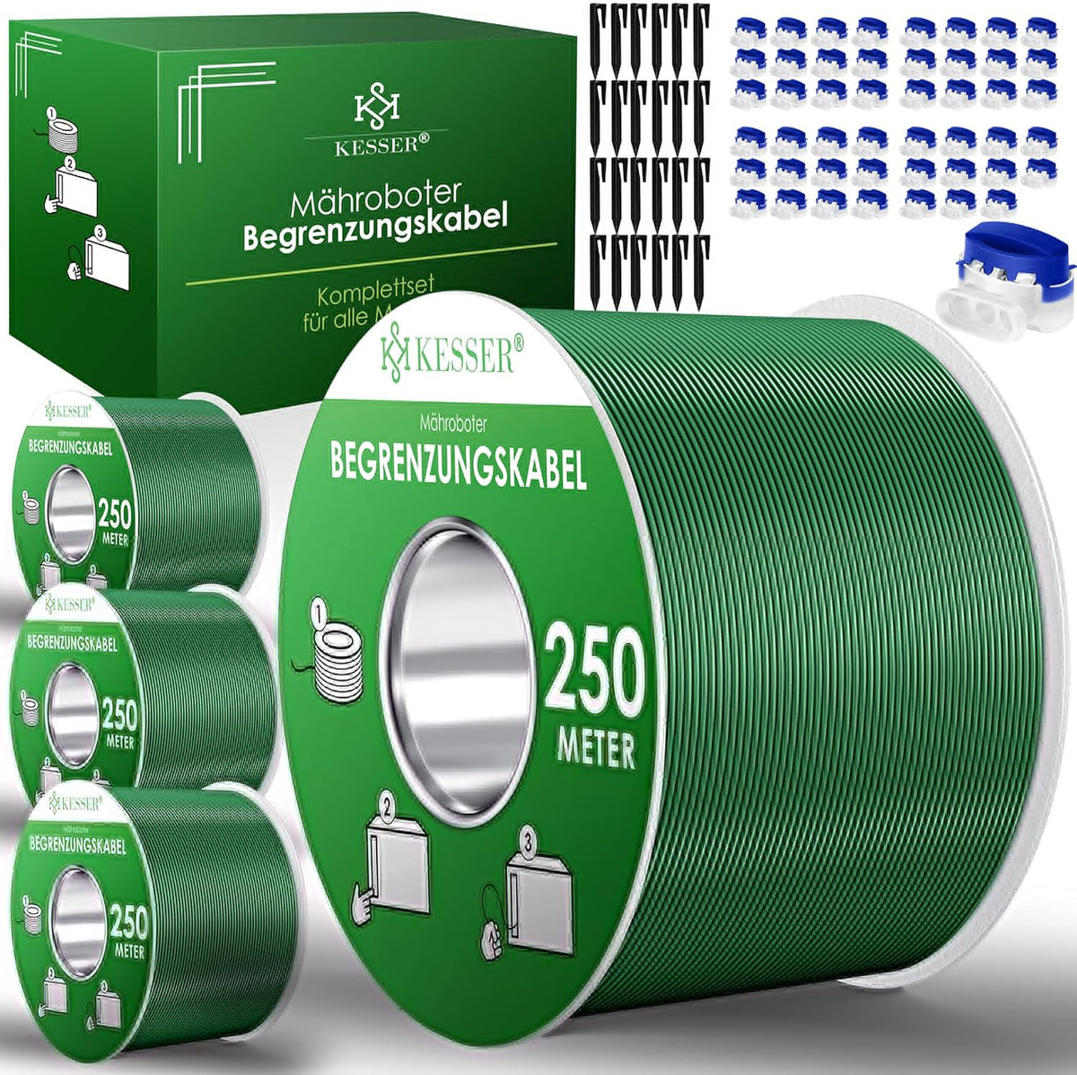 KESSER® Begrenzingskabel - 250 meter - Groen