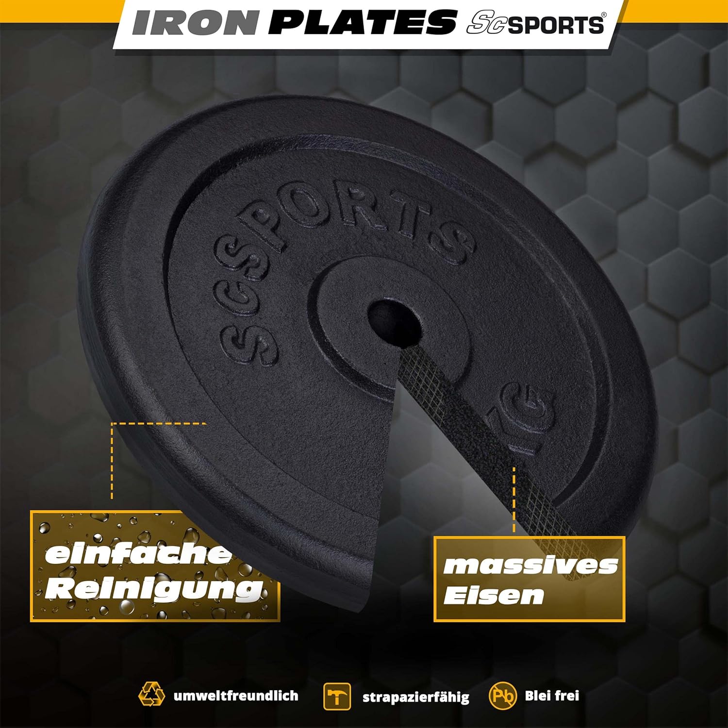 Halterschijven - Halter gewichten - 30 mm - Gietijzer - 4x5 kg - ScSPORTS®