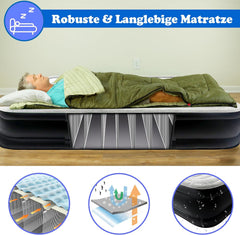 SUBTLETY Luchtbedden, 90 x 187 x 46 cm, eenpersoonsbed, zelfopblazend met snel opblazen/aflaten, elektrische luchtpomp, opvouwbare luchtmatras voor campinguitstapjes, draagvermogen tot 300 kg