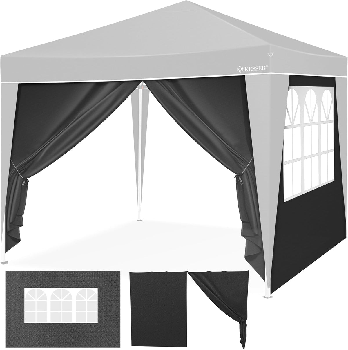 KESSER® Zijwand voor paviljoen - 3x3m - Zwart •