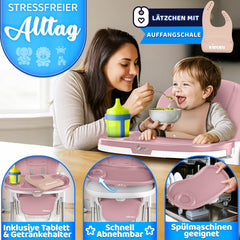 Kinderstoel - Babystoel - Verstelbaar - 0-36 maanden - Roze - KIDUKU