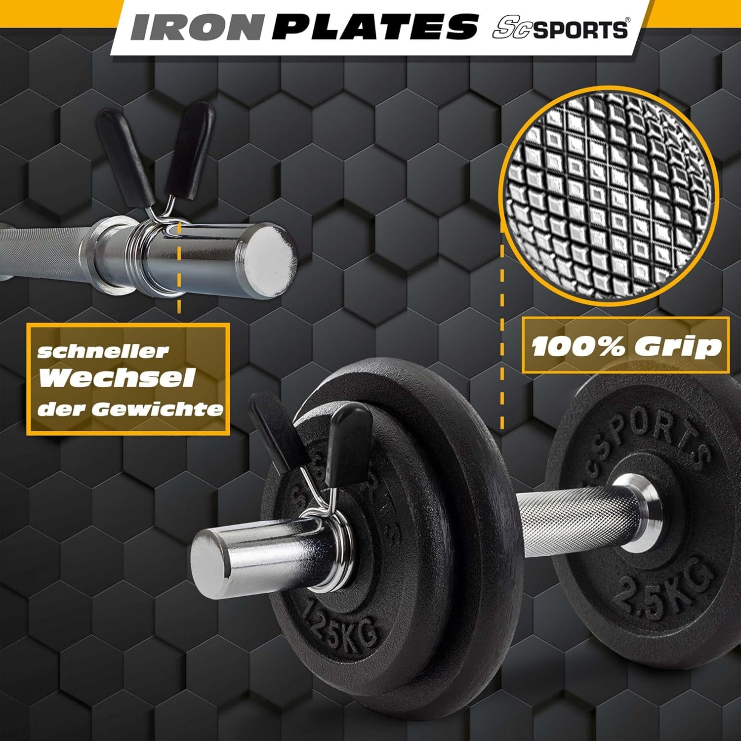 Halterschijven - Halterset- 30 mm - Gietijzer - 10 kg - ScSPORTS®