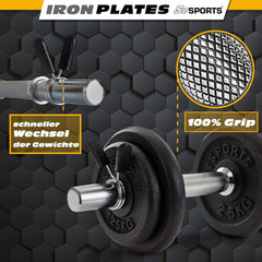 Halterschijven - Halterset- 30 mm - Gietijzer - 10 kg - ScSPORTS®
