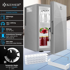 KESSER® Koelkast Tafelmodel - 40L - Mini Koelkast - Grijs