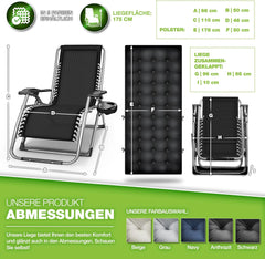 Tuinstoel - Ligstoel - Verstelbaar - Opvouwbaar - Antraciet - Tillvex®