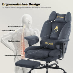 Ergonomische Bureaustoel -  Office Chair - Gamestoel - Volwassenen - Grijs - SYMINO