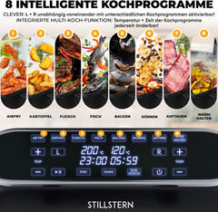 Stillstern Heteluchtfriteuse, 2 kamers, 8 liter, Dual Zone Airfryer XXL, 2400 W, uitstekend 1,2 (zeer goed), friteuse Air Fryer, receptenboek, ontdooien en warm houden, heteluchtfriteuse