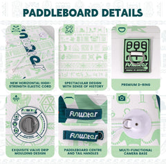 FunWater Stand-Up Paddleboard, TIKI Paddleboard voor volwassenen, 3,20 m lang, met extra breed, groot, antislip EVA-dek, inclusief hoogwaardige SUP-accessoires zoals een dubbelzijdige peddel en een schouderriem voor de SUP-drager.