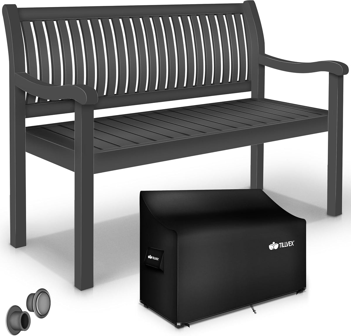 Tuinbank - Weerbestendig - 3-4 personen - 150 cm - Antraciet - Tillvex •