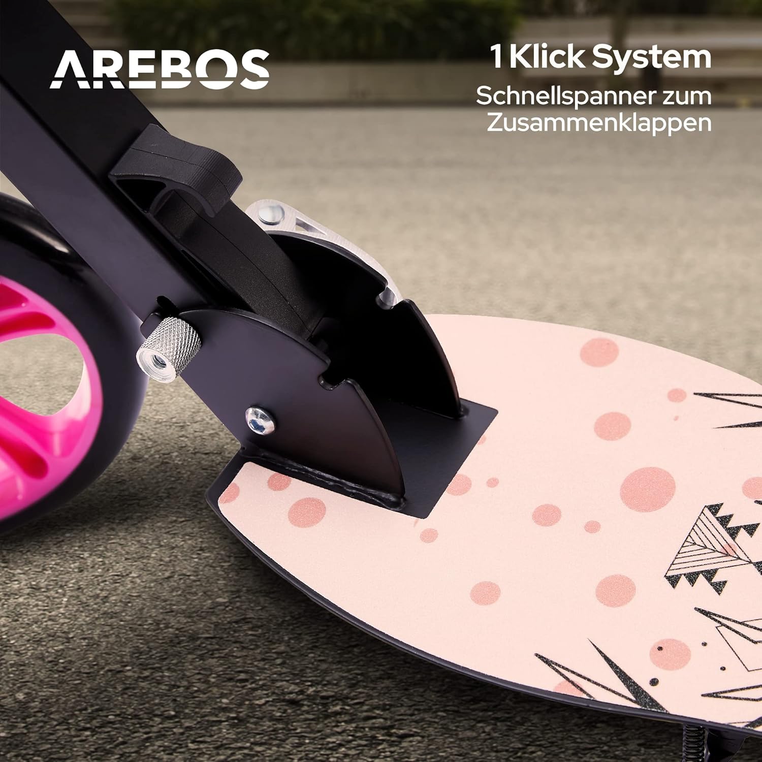 Arebos Cityroller groene scooter in hoogte verstelbaar | inklapbaar | incl. draagriem | XXL wielen | traprem | voor kinderen en volwassenen | tot 100 kg belastbaar | kickscooter | kickscooter