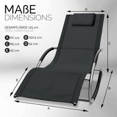 Ligbed - Ligstoel - Zonnebed - Relaxstoel - Antraciet - Tillvex®