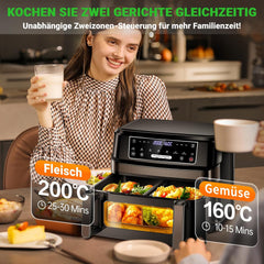 Airfryer XXL - Heteluchtfriteuse - 12L - 2600W - Zwart - EMPHSISM