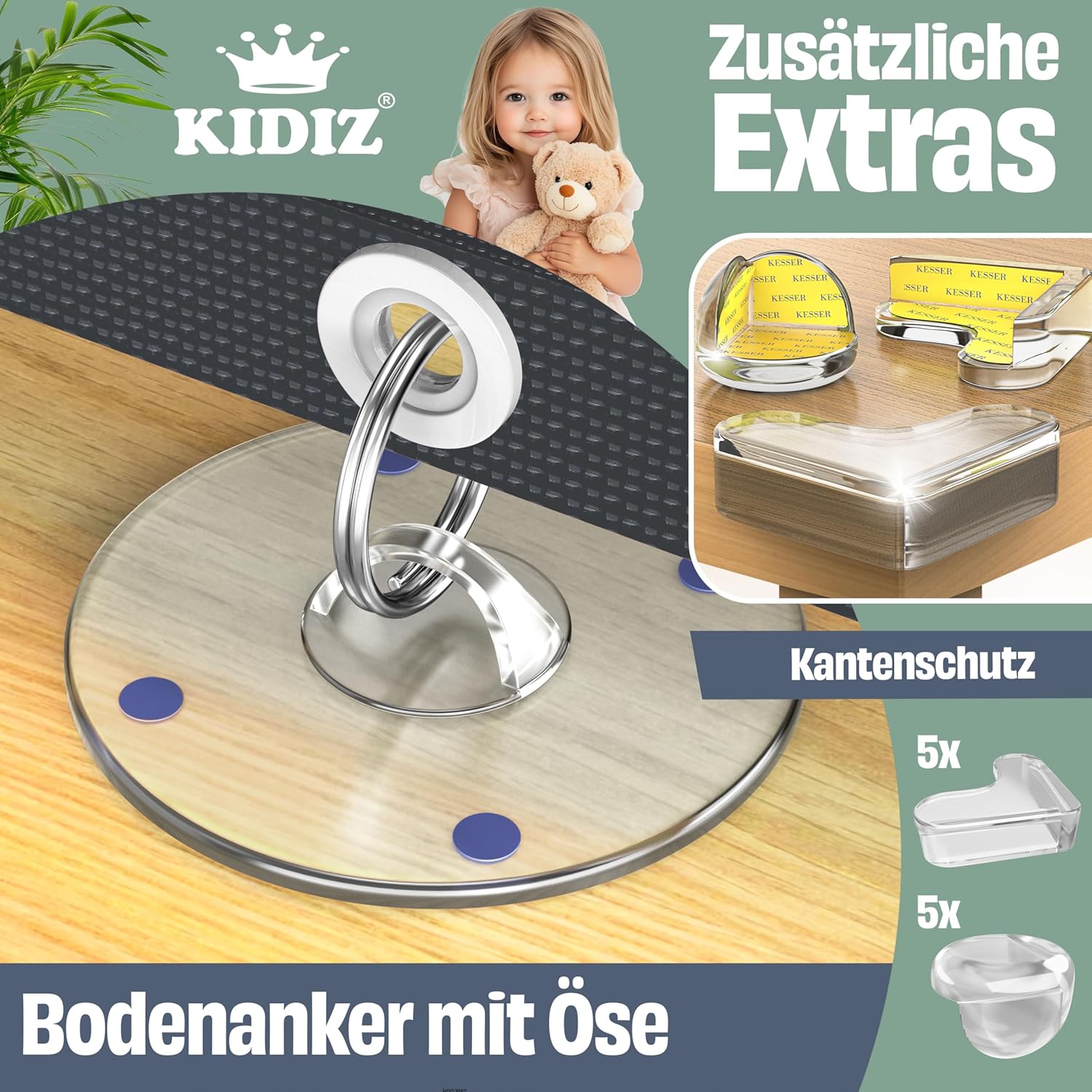 KIDIZ® Verstelbaar Traphekje - Veiligheidshekje - tot 140cm - Grijs