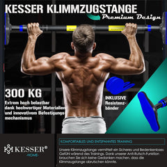 KESSER® Optrekstang - Pull-up bar - Zonder schroeven - 68-106 cm - Groen