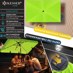 KESSER® Parasol LED Solar - Verstelbaar - Buigbaar - Groen