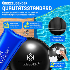 KESSER® Zwembadkussen - 400cm - Zwembadafdekking - Waterdicht - Zwart