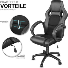 Ergonomische Bureaustoel - Office Chair - Gamestoel - Volwassenen - Zwart - TRESKO