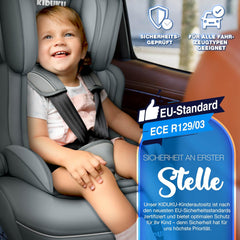 KIDUKU® Autostoeltje - Kinderzitje - Veiligheidsgordel - Grijs