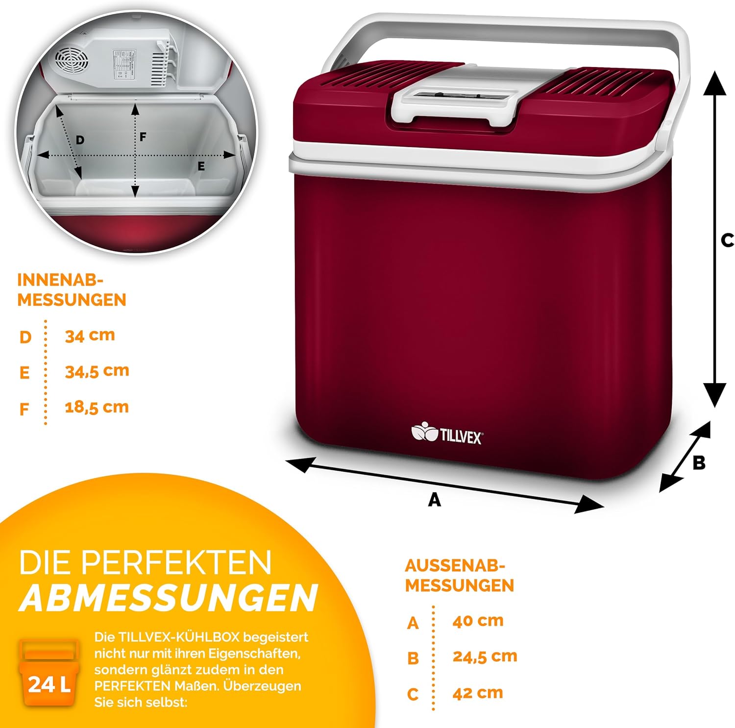 Koelbox Elektrisch – 12V en 230 volt - Coolbox - Frigobox - 24L – Rood