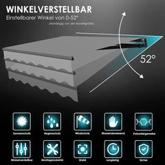 KESSER® Elektrische Luifel - Zonnescherm - 250x200cm - Grijs