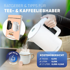 Stillstern Waterkoker met temperatuurregeling [1,7 l, 2200 W, 40-55-70-85-100 °C], 12 uur warmhouden, roestvrijstalen waterkoker met precisietuit, snelle opwarming, campingwaterkoker, matte afwerking