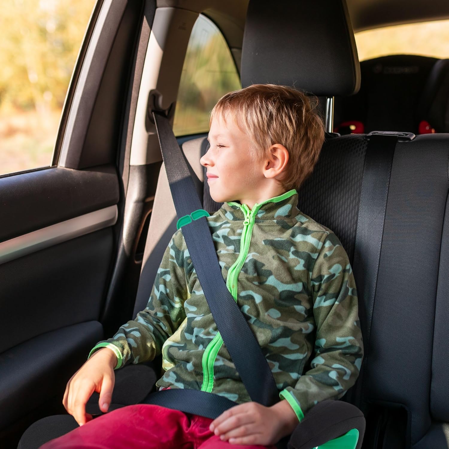 FableKids Isofix Zitverhoger, 3-punts veiligheidsgordel, kinderzitverhoging tot 5 jaar, autostoel voor kinderen, 125-150 cm, met bekerhouder, ECE R129/03, grijs