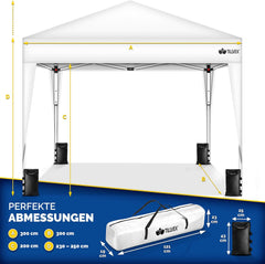 Partytent - Opvouwbaar - 3x3 m - Paviljoen - Easy up - Wit - Tillvex®