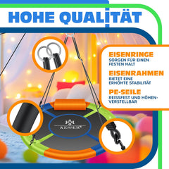 Nestschommel - Buitenspeelgoed - Schommel - 120 cm - Regenboog - KESSER®