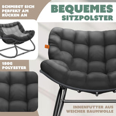 KESSER® Ergonomische schommelstoel - Relaxstoel - Antislip - Antraciet •