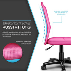 Kinder bureaustoel - Bureaustoel kinderen - Roze - TRESKO •