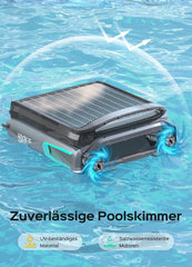 WYBOT F1 Zwembadskimmer op zonne-energie, met accu, ultrastil, app-bediening, voor alle zwembaden, mat zwart-groen (oplader niet inbegrepen, zie speciale aanbieding)