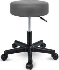 Tresko Draaikruk met wieltjes, kussen van 10 cm, 360 graden draaibaar, in hoogte verstelbaar, keuze uit 8 verschillende kleuren, voor schoonheidsspecialisten, dokters, enz., grijs