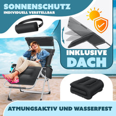 Tuinstoel - Ligstoel - Verstelbaar - Opvouwbaar - Zwart - KESSER®