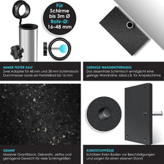 KESSER® Parasolvoet op wielen - Graniet 30kg - Ø16mm-Ø48mm - Antraciet