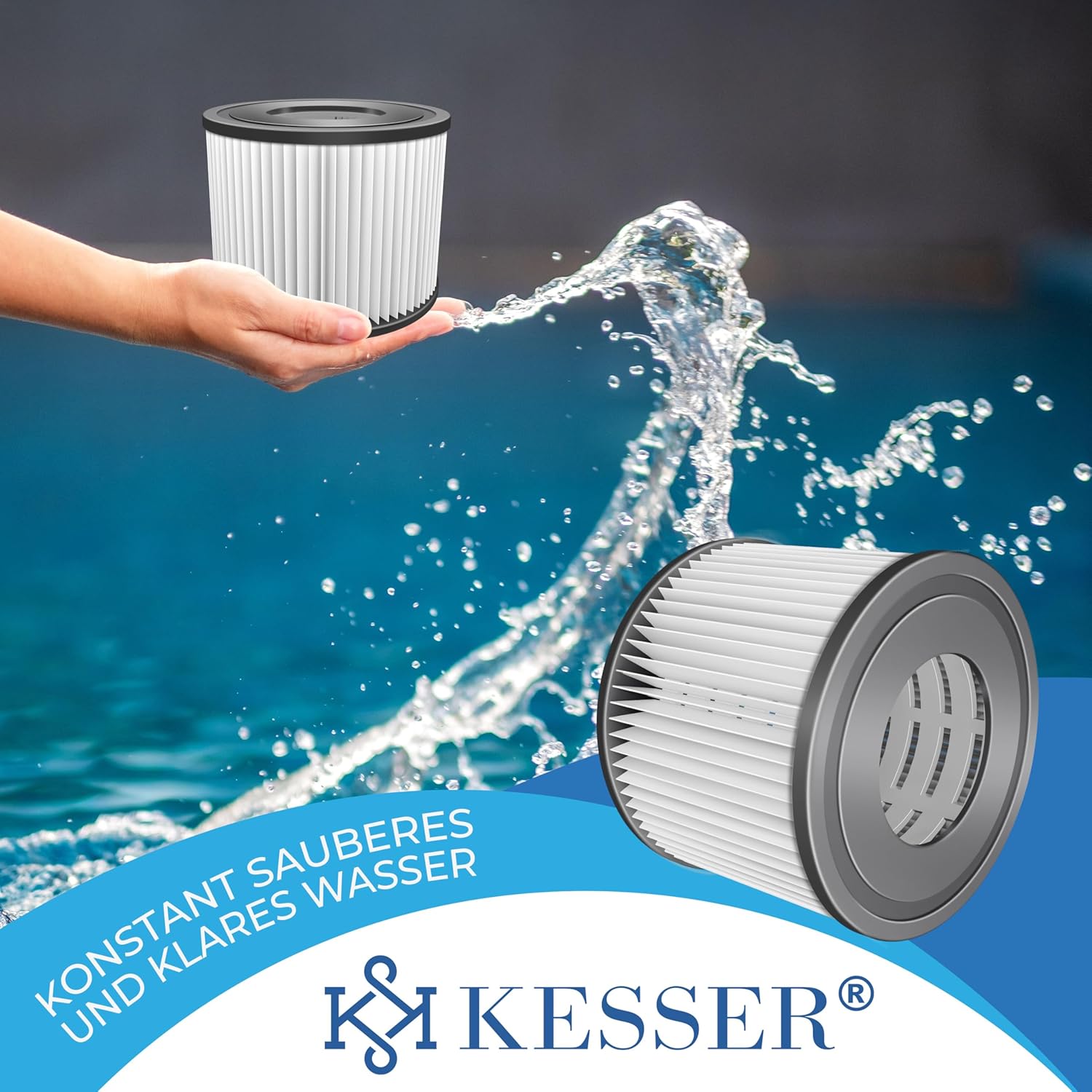KESSER® Filter voor Whirlpool 7 x filterpatronen, vervanging SPA-filter, maat VI-cartridges, waterfilter, zwembadfilter, compatibel met Lay-z-Spa Intex vervangt de originele cartridge