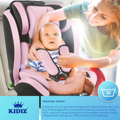 KIDIZ® Autostoeltje - 5-punts veiligheidsgordel - Roze