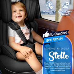 KIDUKU® Autostoeltje - Kinderzitje - Veiligheidsgordel - Zwart