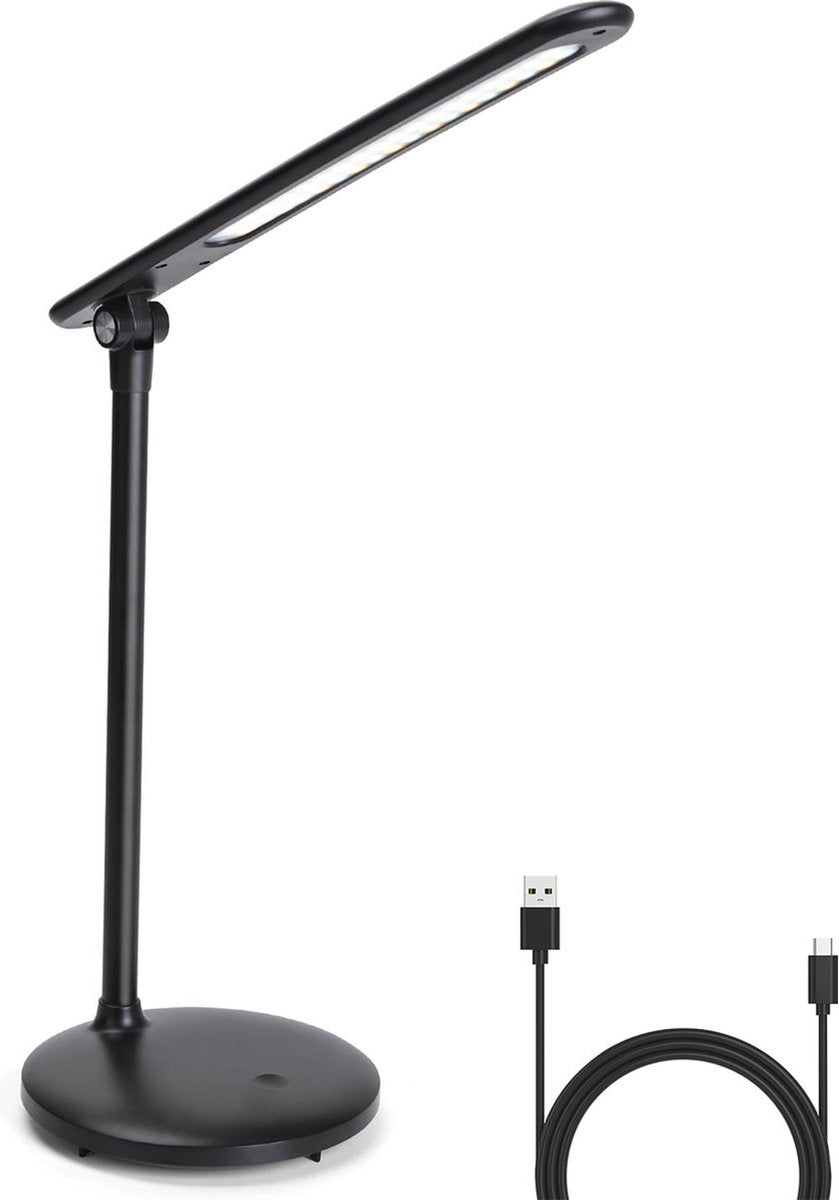 Bureaulamp - Tafellamp - Tafellamp slaapkamer - Zwart - Aigostar