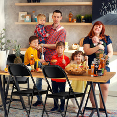 Klapstoelen - Vouwstoelen - Set van 6 - Eettafelstoelen - Zwart - Furnibear
