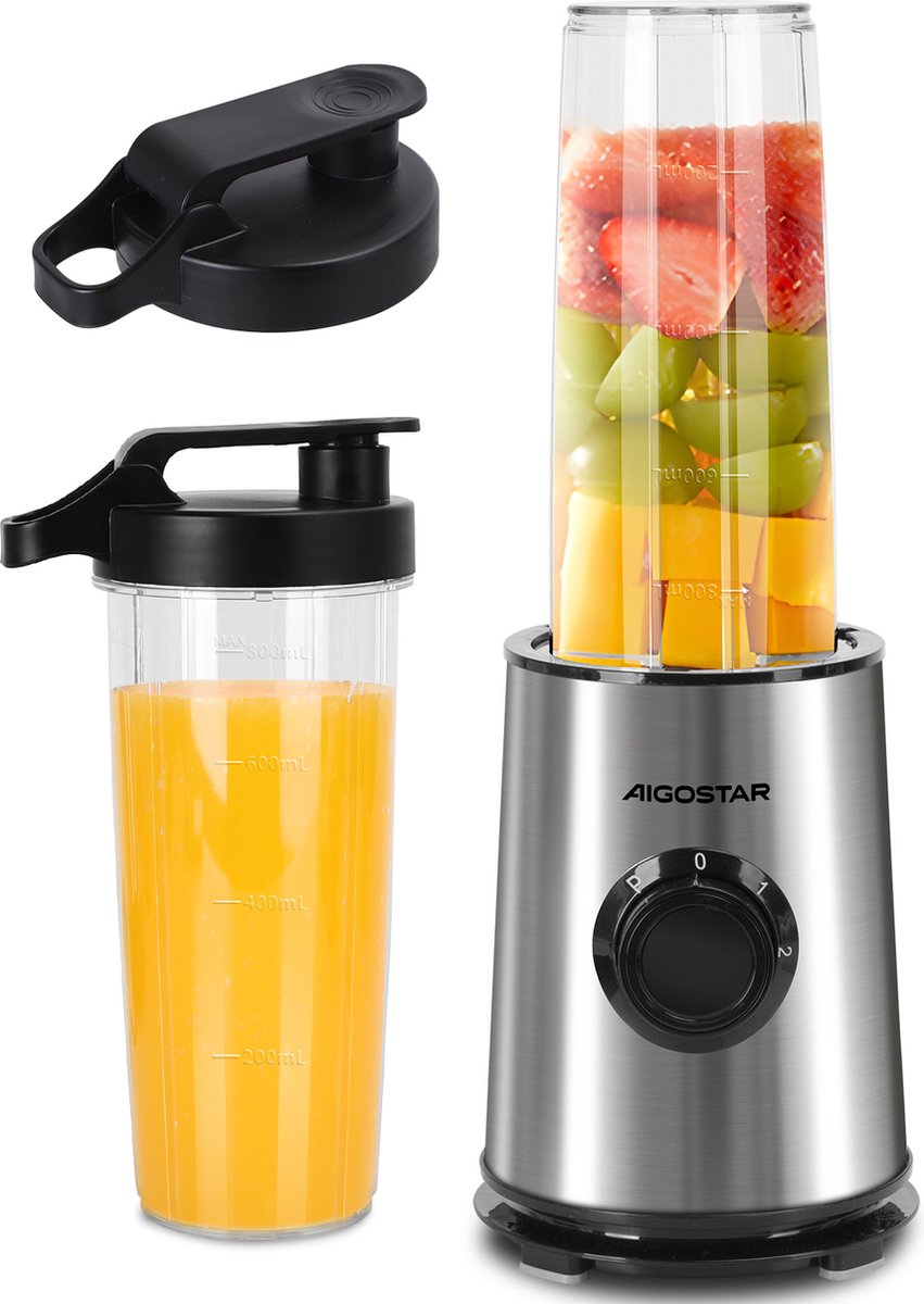 Aigostar Blender - Smoothie Maker - 2 Drinkbekers - 800ml