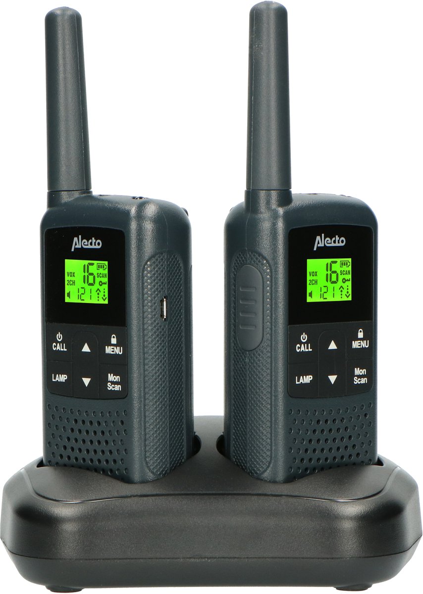 Alecto FR-135 - Walkie Talkie voor kinderen en volwassenen - Set van 2 stuks - Bereik tot 7 km - Blauw-Zwart •
