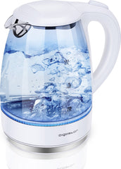 Aigostar Eve 30GON - Glazen Waterkoker met LED - 1,7L - 360° draaibaar - Blauw LED verlichting - 2200W - Wit