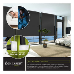 Rolgordijn - Verduisterend - 160x240 cm - Antraciet - KESSER®
