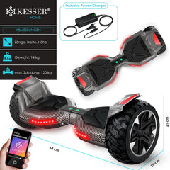 KESSER® Hoverboard - 800 Watt - Bluetooth-luidspreker - LED