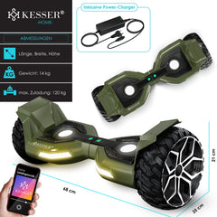 KESSER® Hoverboard - 800 Watt - Bluetooth-luidspreker - LED