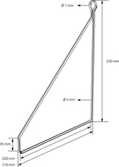 Plankdrager - Metaal - Set van 2 - 20x25 cm - Zilver - ML-Design