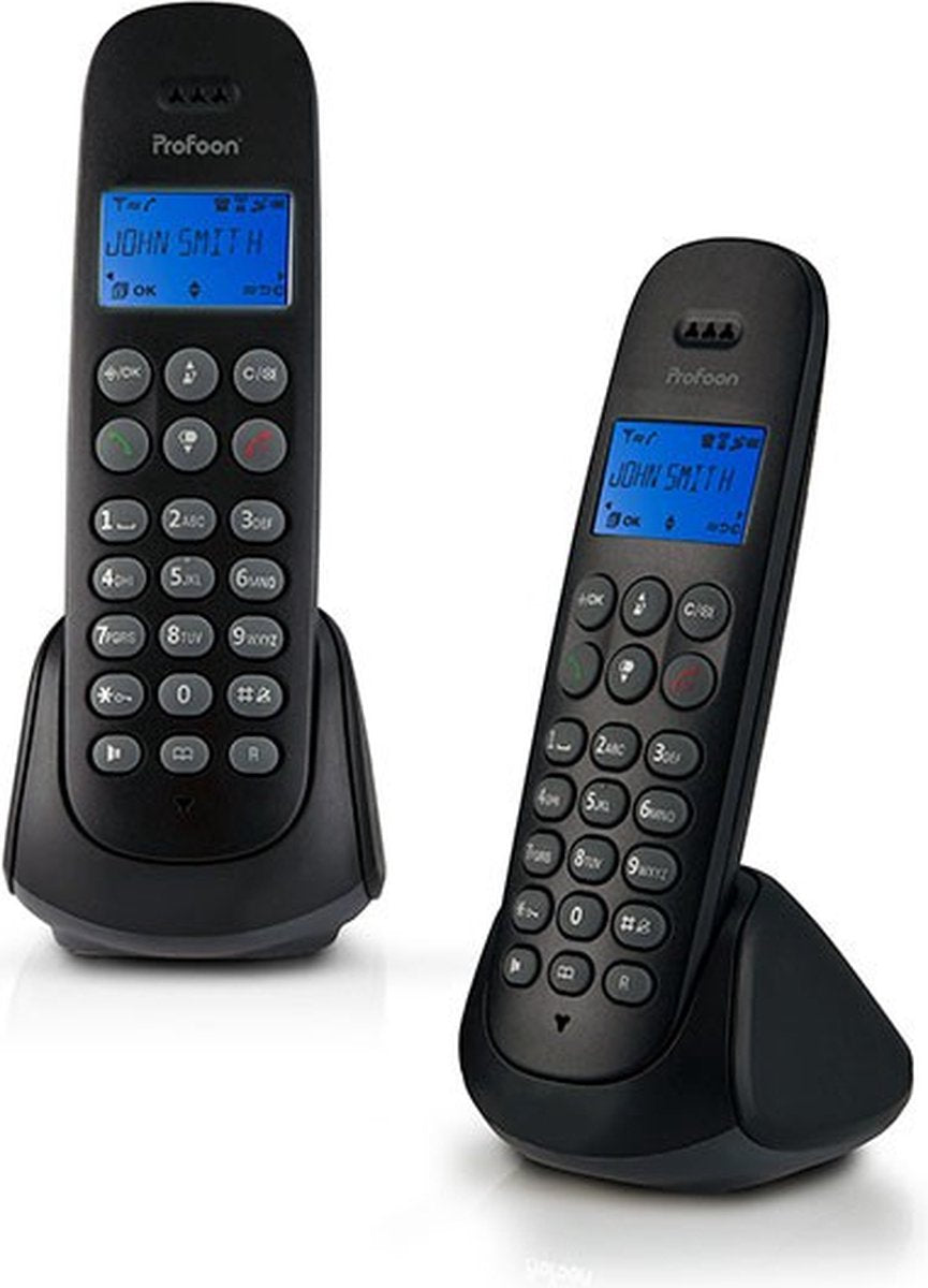 Profoon PDX-320 DECT telefoon - Verlicht Display - Zwart
