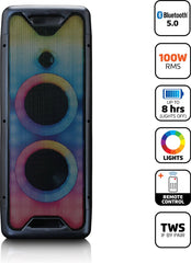 Lenco PA-200BK - Bluetooth Party Speaker Draadloos - LED Licht - Zwart •