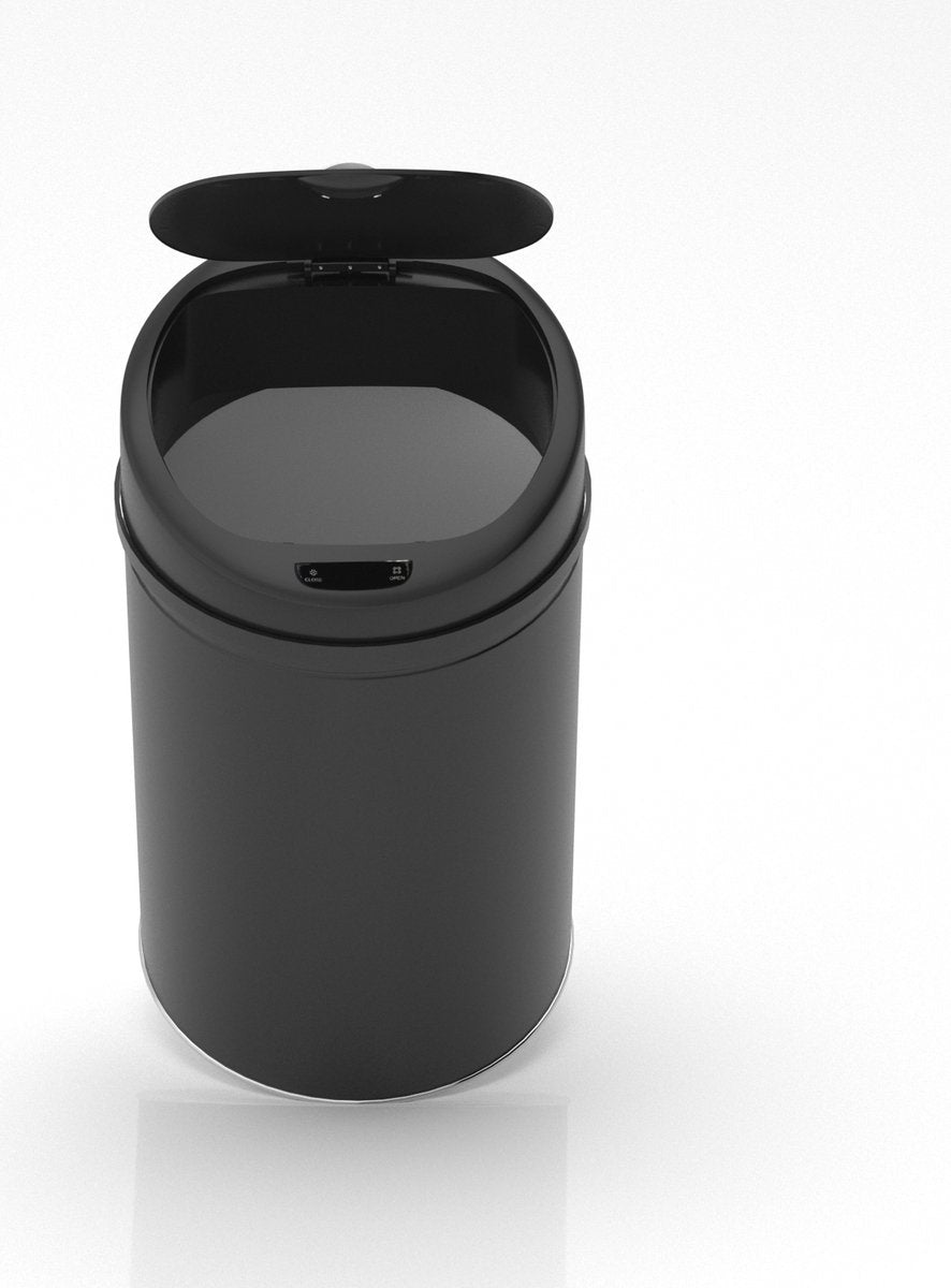 Jago Prullenbak met Sensor - Afvalbak - Vuilnisbak - RVS - LED-Display - 40 Liter - Zwart